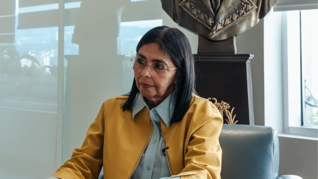 Delcy Rodríguez, a leftist and political confidante to the captured Venezuelan president Nicolás Maduro of Venezuela, in Caracas, Sept. 26, 2025. Rodríguez, who is leading Venezuela after the U.S. captured Nicolás Maduro, established a reputation as a shrewd operator guiding the country’s economy. (Adriana Loureiro Fernandez/The New York Times)