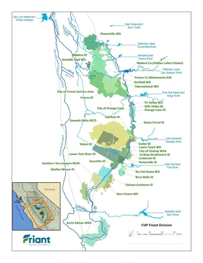 Map of the Friant Water Authority Boundaries