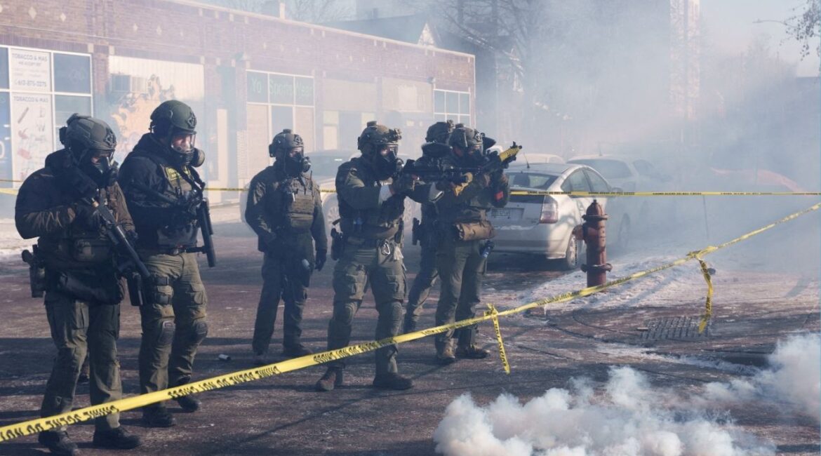 Federal agents fire munitions toward demonstrators near the site where a man identified as Alex Pretti was fatally shot by federal agents trying to detain him, in Minneapolis, Minnesota, U.S., January 24, 2026. (Reuters File)