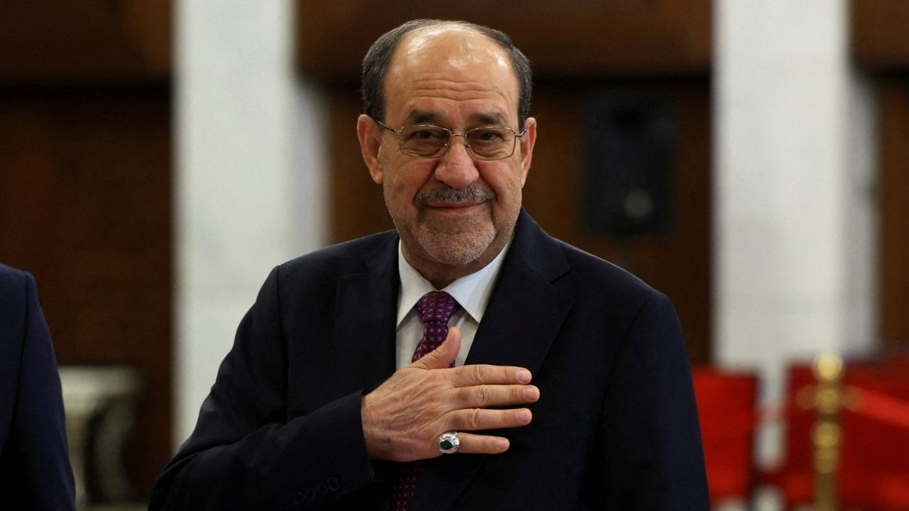 Former Iraqi Prime Minister Nouri al-Maliki reacts at a polling station inside Al-Rasheed Hotel during the parliamentary election in Baghdad, Iraq, November 11, 2025. (Reuters File)