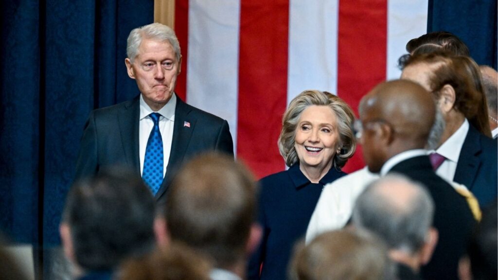 Former President Bill Clinton and former Secretary of State Hillary Clinton arrive before the inauguration of Donald Trump, at the Capitol in Washington on Monday, Jan. 20, 2025. The Clintons on Jan. 13 formally refused to testify in the House’s Jeffrey Epstein investigation, escalating a monthslong battle with rep. James Comer (R-Ky.), effectively daring him to follow through on his threats to hold them in contempt of Congress. (Kenny Holston/The New York Times)