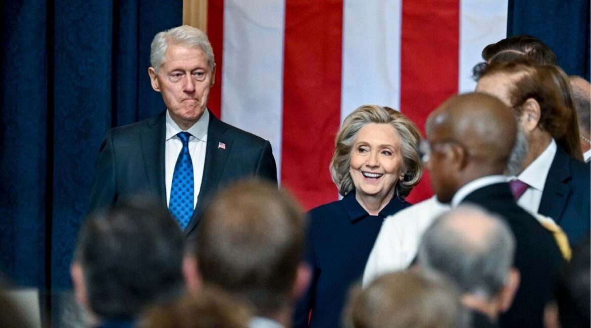 Former President Bill Clinton and former Secretary of State Hillary Clinton arrive before the inauguration of Donald Trump, at the Capitol in Washington on Monday, Jan. 20, 2025. The Clintons on Jan. 13 formally refused to testify in the House’s Jeffrey Epstein investigation, escalating a monthslong battle with rep. James Comer (R-Ky.), effectively daring him to follow through on his threats to hold them in contempt of Congress. (Kenny Holston/The New York Times)