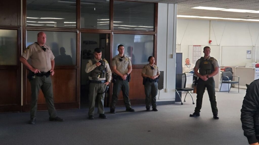 Fresno County authorities stood by at the Tuesday, Jan. 13, 2025, press conference. (GV Wire/Jahziel Tello)