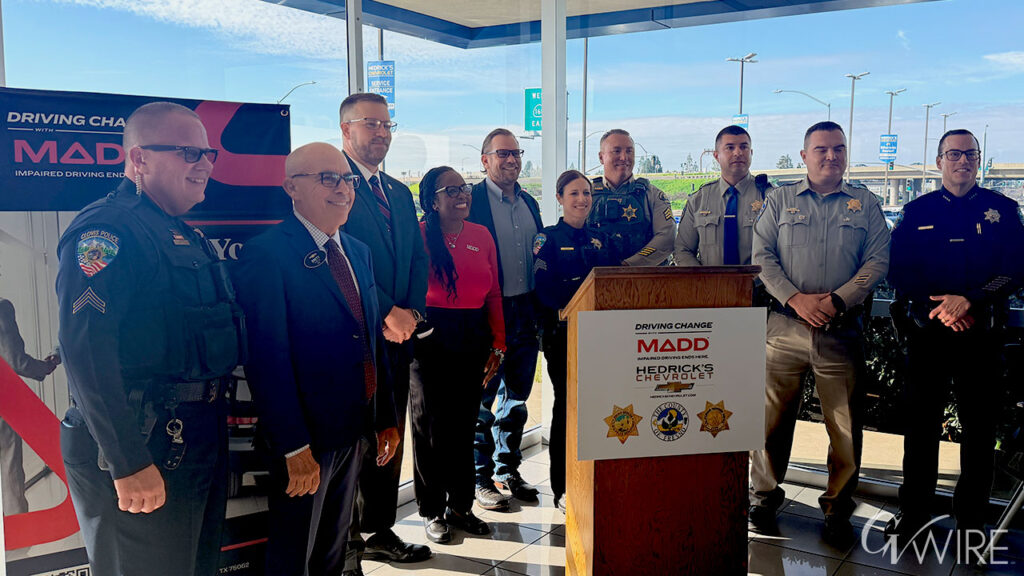 Fresno County leaders speak at a Wednesday press conference regarding MADD campaign