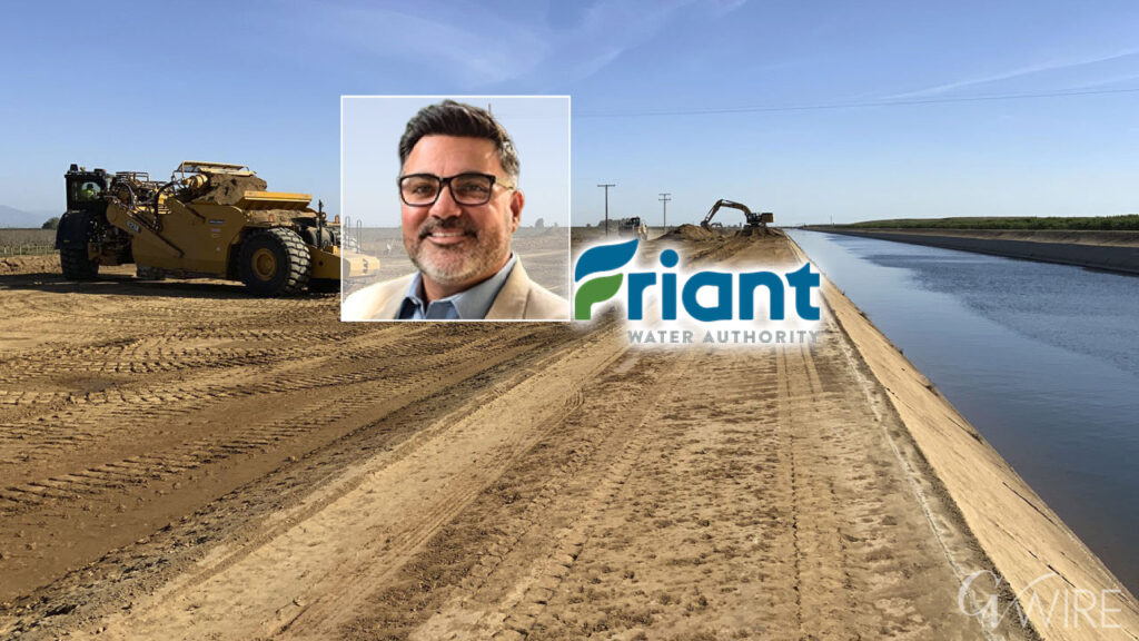 Composite Image of Friant Water Authority logo, the Friant-Kern Canal and new CEO Johnny Amaral