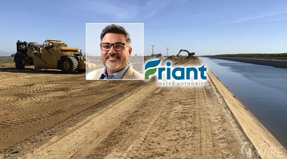Composite Image of Friant Water Authority logo, the Friant-Kern Canal and new CEO Johnny Amaral