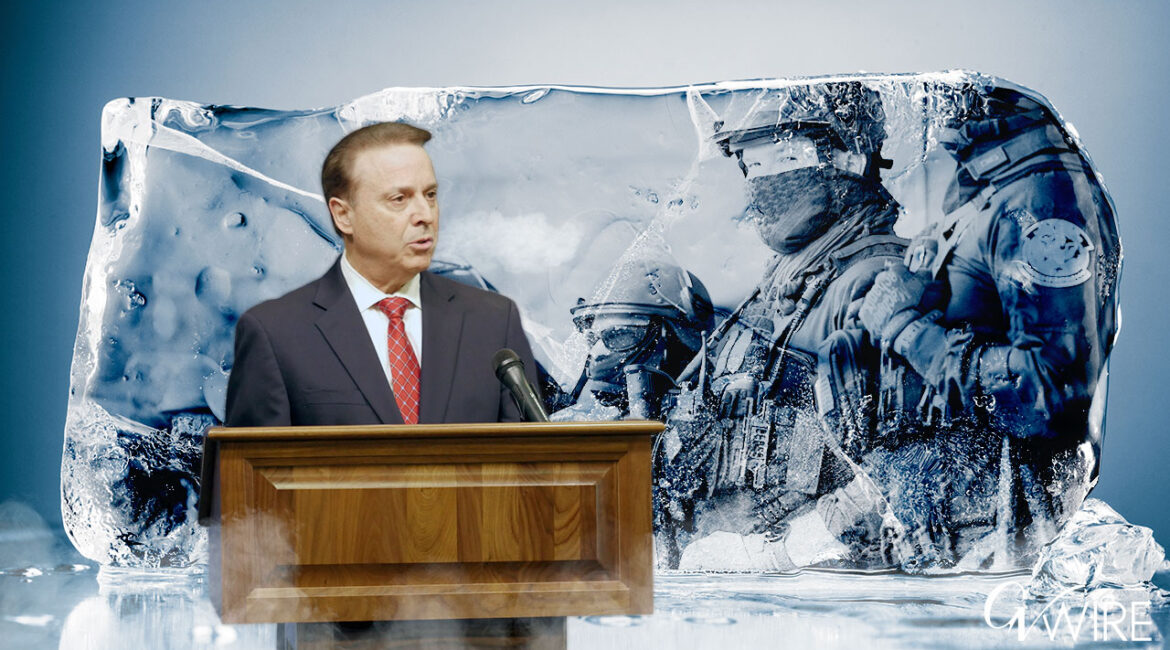 Garry Bredefeld standing up to support ICE Immigration Customs Enforcement California CA