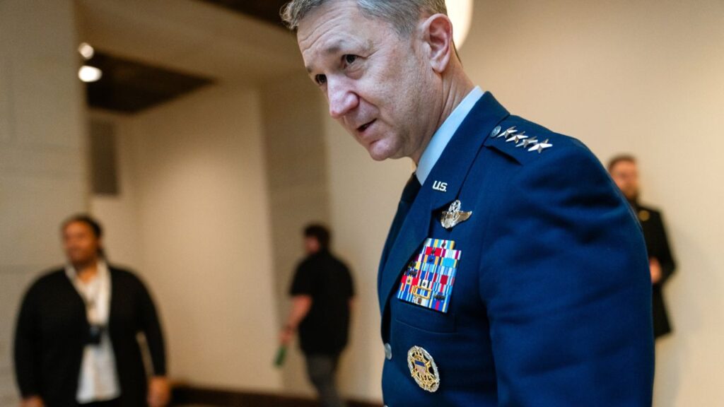 Gen. Dan Caine, chairman of the Joint Chiefs of Staff, arrives for a briefing with members of Congress known as the Gang of Eight at the Capitol in Washington, on Jan. 5, 2026. Caine is convening a rare meeting next month of dozens of military chiefs from across the Western Hemisphere, another sign of the region’s rising prominence in the Trump administration. (Eric Lee/The New York Times)