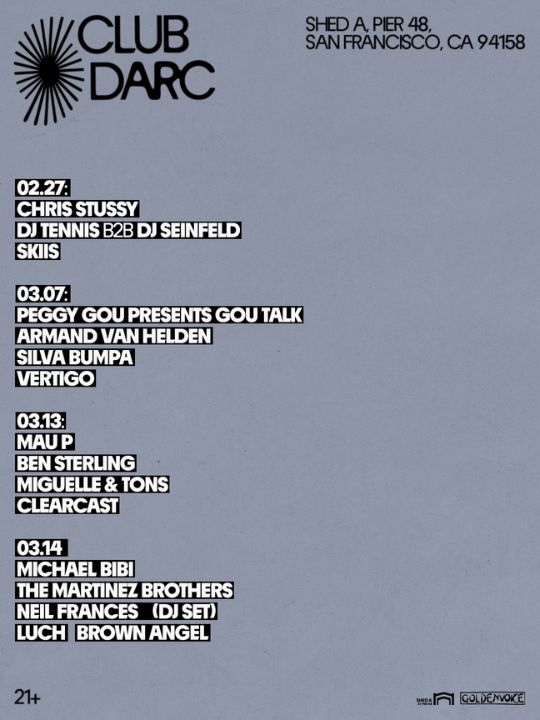 Goldenvoice announces the launch of Club Darc with artists from Chris Stussy, Peggy Gou, Mau P, and more. (Goldenvoice)