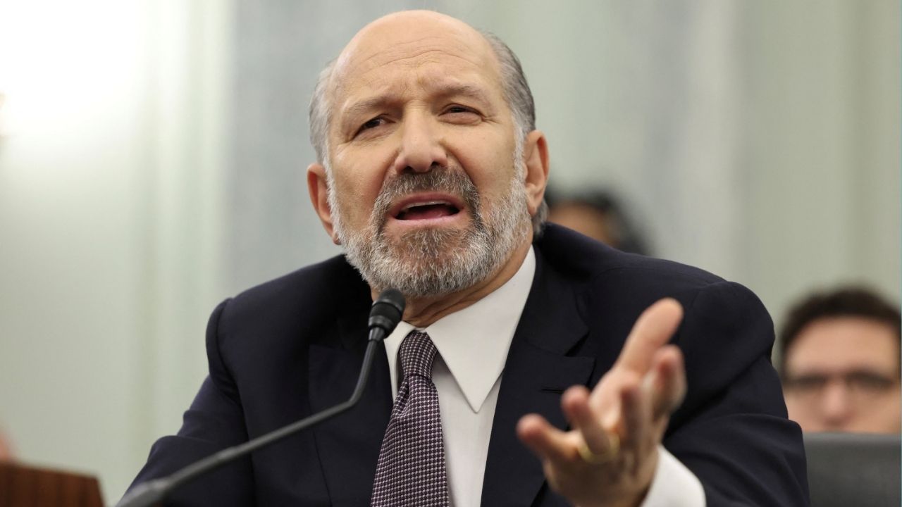 Howard Lutnick, U.S. President Donald Trump's nominee to be commerce secretary, testifies before a Senate Commerce Committee confirmation hearing on Capitol Hill in Washington, U.S., January 29, 2025. (Reuters/Kevin Lamarque)