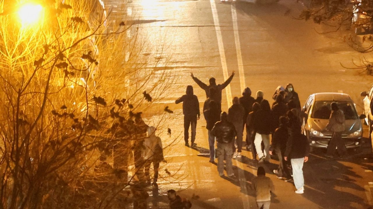 Iranian demonstrators gather in a street during a protest over the collapse of the currency's value, in Tehran, Iran, January 8, 2026. (Stringer/WANA (West Asia News Agency) via Reuters)