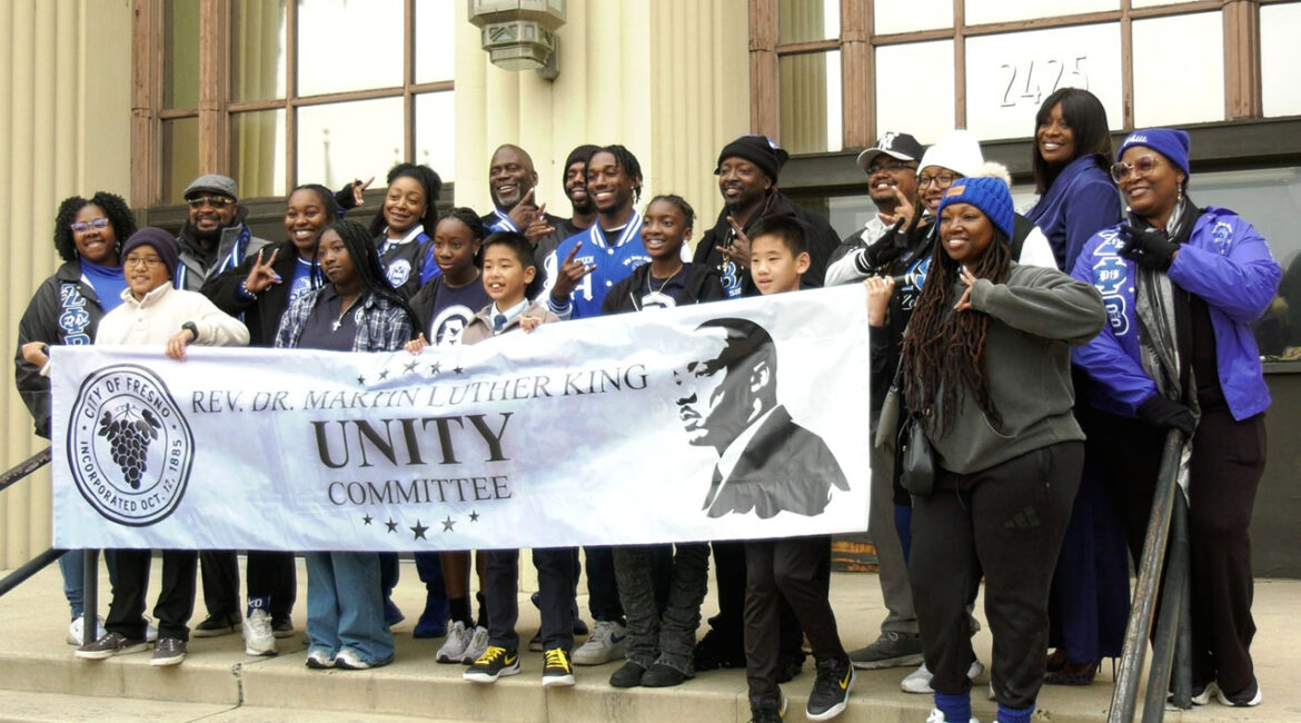 Jan. 19, 2026 MLK Jr. March. Downtown at Fresno Veteran's Memorial Auditorium. (GV Wire/Jahz Tello)
