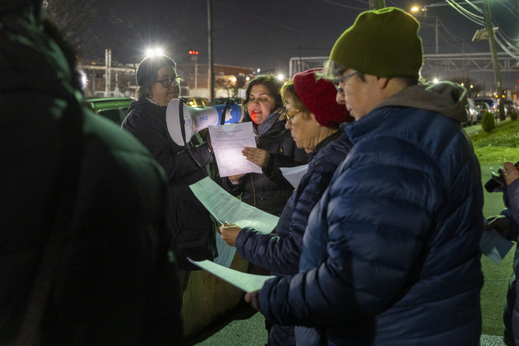 A vigil is held after the death of Renee Good, who was shot and killed by a federal agent in Minnesota, outside the gates of the Delaney Hall immigration detention center in Newark, N.J., Jan. 8, 2026. Democratic lawmakers in New Jersey — emboldened by convincing wins in November — are poised to expand migrant rights, an effort seen as a defiant and proactive statement of principle in state with the country's second largest percentage of immigrants after California. (Dakota Santiago/ The New York Times)
