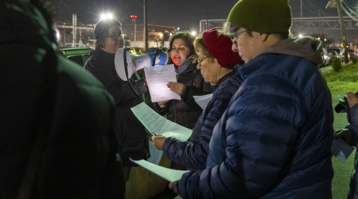 A vigil is held after the death of Renee Good, who was shot and killed by a federal agent in Minnesota, outside the gates of the Delaney Hall immigration detention center in Newark, N.J., Jan. 8, 2026. Democratic lawmakers in New Jersey — emboldened by convincing wins in November — are poised to expand migrant rights, an effort seen as a defiant and proactive statement of principle in state with the country's second largest percentage of immigrants after California. (Dakota Santiago/ The New York Times)