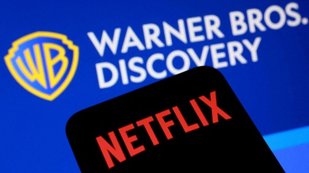 Netflix and Warner Bros Discovery logos are seen in this illustration created on December 5, 2025. (Reuters File)