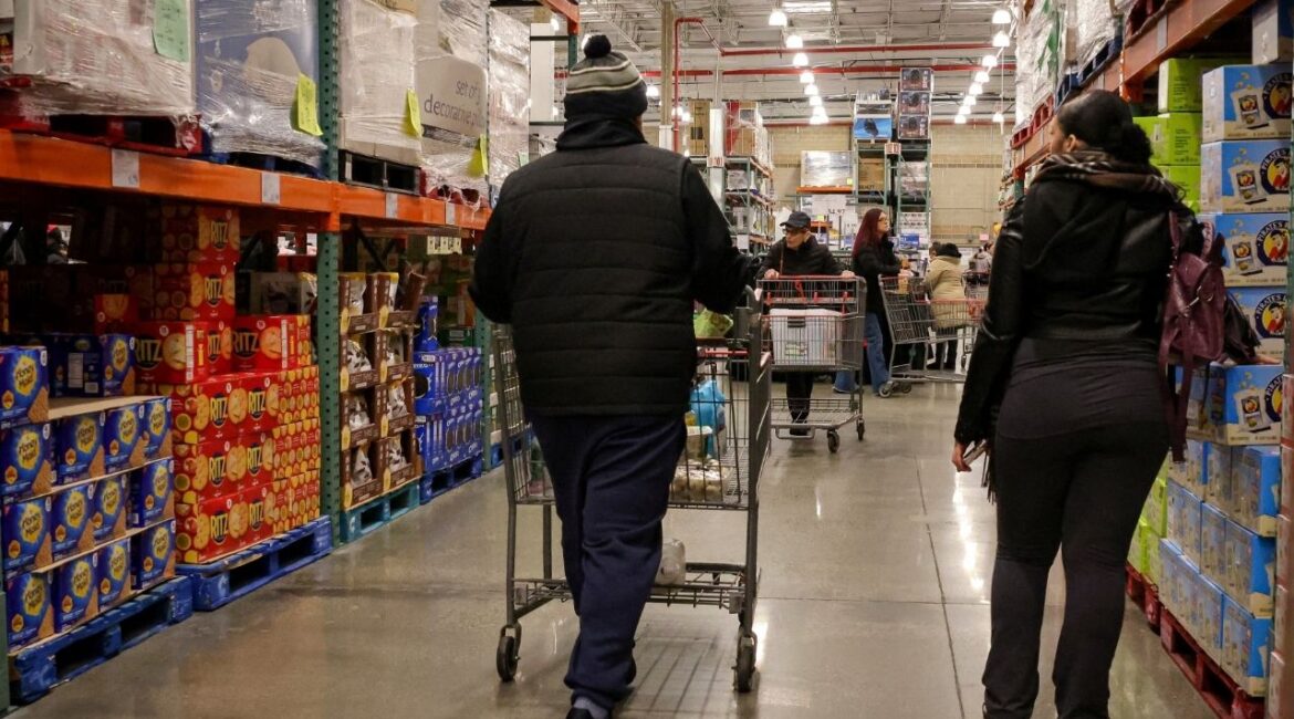 People shop at a Costco store in the Staten Island borough of New York City, U.S., January 16, 2026. (Reuters/Brendan McDermid)