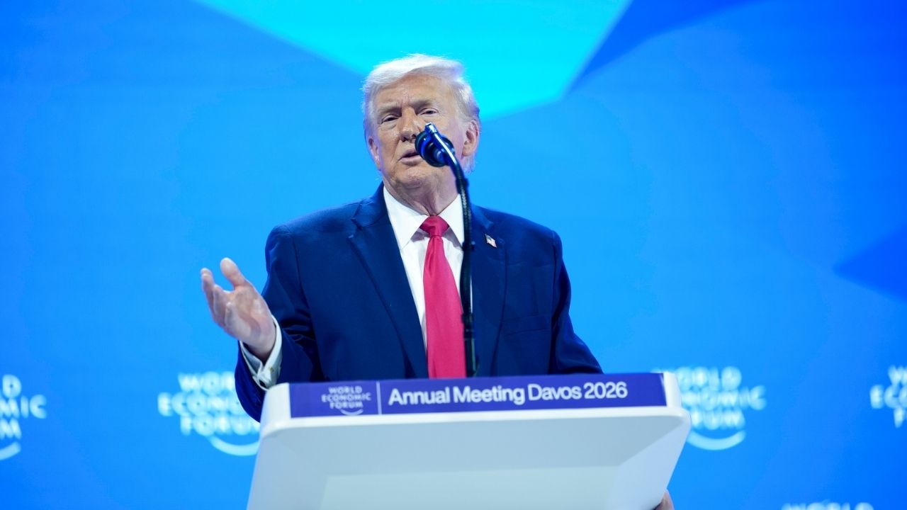 President Donald Trump addresses the World Economic Forum in Davos, Switzerland, Jan. 21, 2026. Negotiations to resolve the future of Greenland have focused in recent days on proposals to increase NATO’s presence in the Arctic, give America a sovereign claim to pockets of Greenland’s territory and block potentially hostile adversaries from mining the island’s minerals. (Doug Mills/The New York Times)