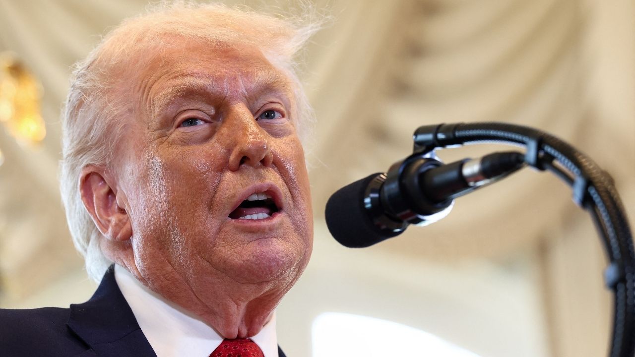 President Donald Trump speaks at a ceremony held to dedicate a 4-mile stretch of road from West Palm Beach Airport to his Mar-a-Lago estate as 'President Donald J. Trump Boulevard', at the Mar-a-Lago estate in Palm Beach, Florida, U.S., January 16, 2026. (Reuters/Kevin Lamarque)