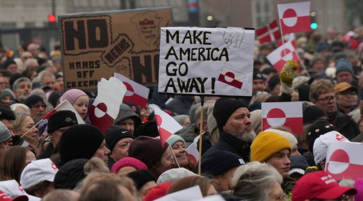 Protesters take part in a demonstration to show support for Greenland in Copenhagen, Denmark January 17, 2026. (Reuters/Tom Little)