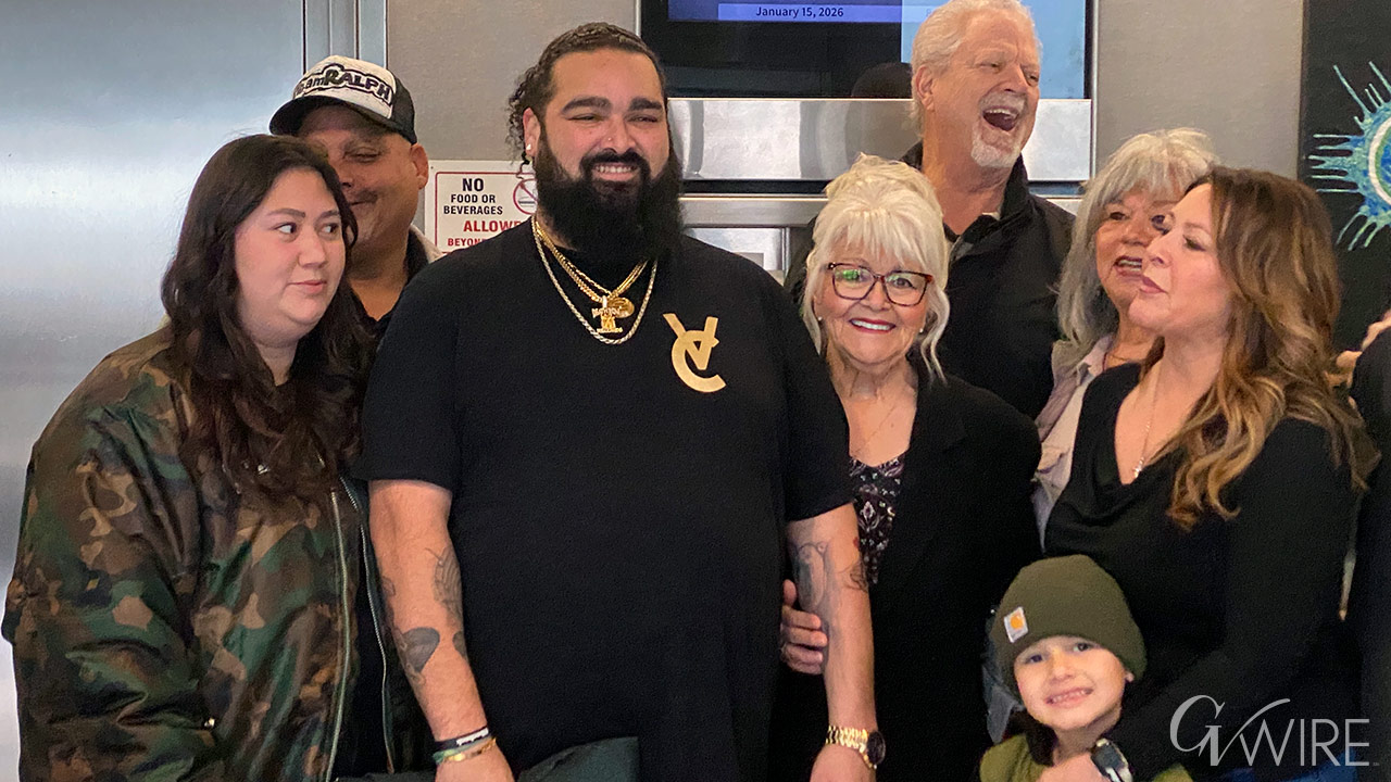 Ralph Edwards, the Fresno native who finished as runner-up on "The Voice," greets supporters at Fresno City Hall. The city honored him with a proclamation