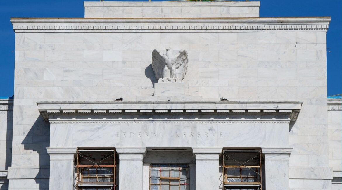 Renovations continue at the Federal Reserve Board building in Washington, D.C., U.S., November 14, 2025. (Reuters/Elizabeth Frantz)