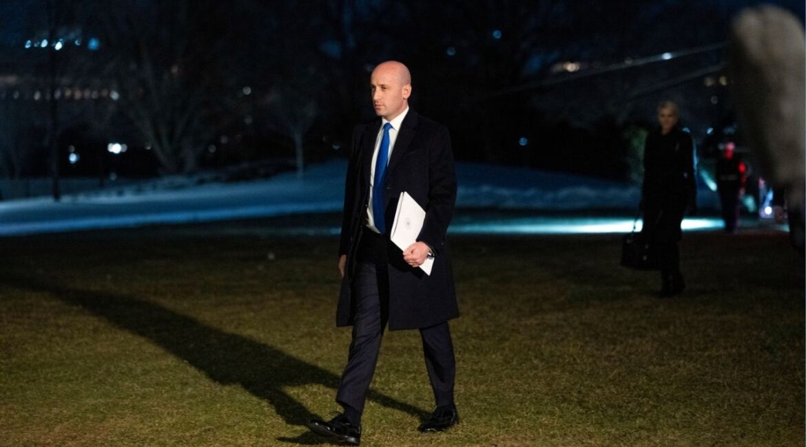 Stephen Miller, the deputy White House chief of staff, in Washington on Tuesday night, Jan. 27, 2026. Miller has suggested that federal agents “may not have been following” protocol before the fatal shooting of Alex Pretti in Minneapolis, an apparent shift from earlier comments in which he and other Trump administration officials portrayed the shooting as justified. (Doug Mills/The New York Times)