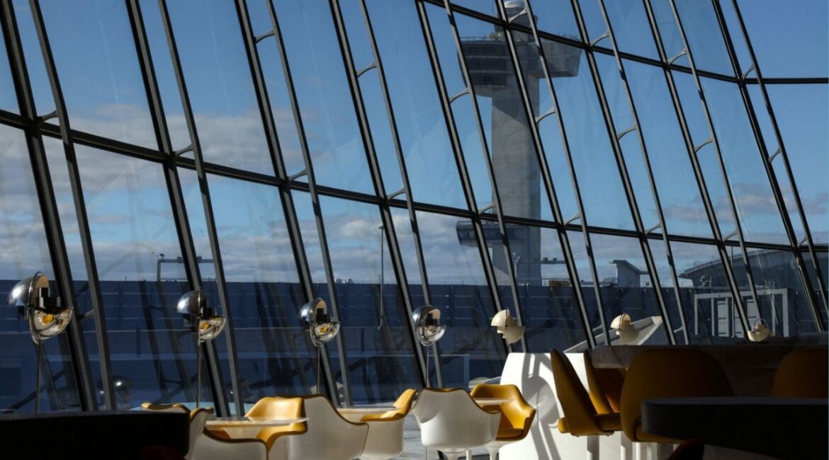 The John F. Kennedy (JFK) International Airport's air traffic control (ATC) tower as seen from the TWA Hotel in the borough of Queens, New York City, U.S., October 10, 2025. (Reuters/Shannon Stapleton)