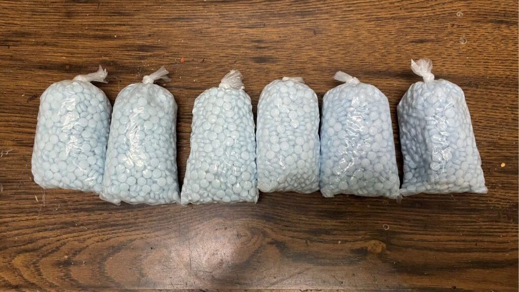 The "M30" fentanyl pills. (Tulare County DA)