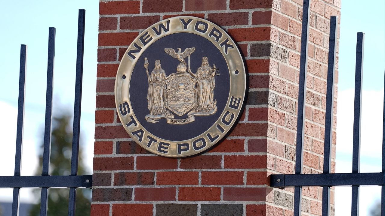 The New York State Police emblem at the Troop G Headquarters in Latham, N.Y., Jan. 1, 2026. An examination of State Police disciplinary files from 2014 to 2024 revealed a far weaker disciplinary system than those used in other large departments in New York. (Cindy Schultz/The New York Times)