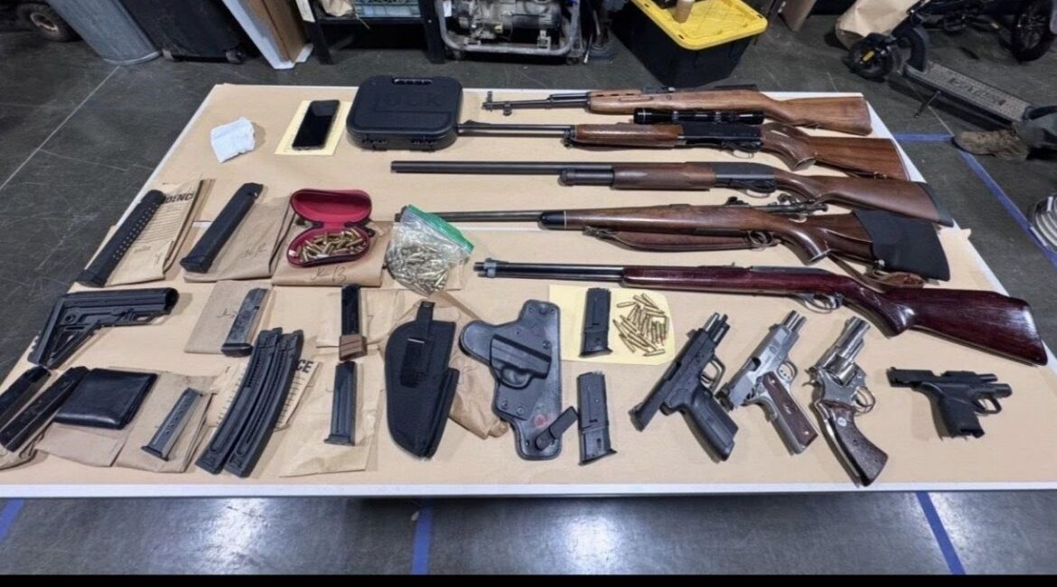 Tulare County deputies arrested three Norteño gang members and seized guns and ammo following a Cutler shooting. (Tulare County SO)