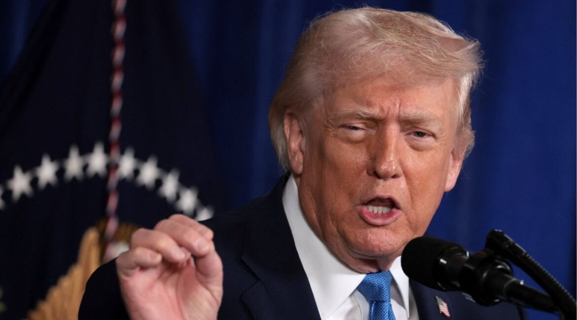 U.S. President Donald Trump speaks during a press conference following a U.S. strike on Venezuela where President Nicolas Maduro and his wife, Cilia Flores, were captured, from Trump's Mar-a-Lago club in Palm Beach, Florida, U.S., January 3, 2026. (reuters/Jonathan Ernst)
