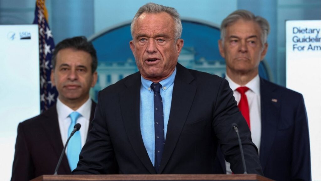 U.S. Secretary of Health and Human Services Robert F. Kennedy Jr. speaks during a briefing at the White House in Washington, D.C., U.S., January 7, 2026. (Reuters/Kevin Lamarque)