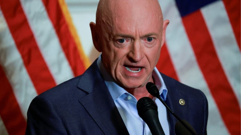 U.S. Senator Mark Kelly (D-AZ) holds a press conference at the U.S. Capitol in Washington, D.C., U.S., December 1, 2025. (Reuters/Jonathan Ernst)