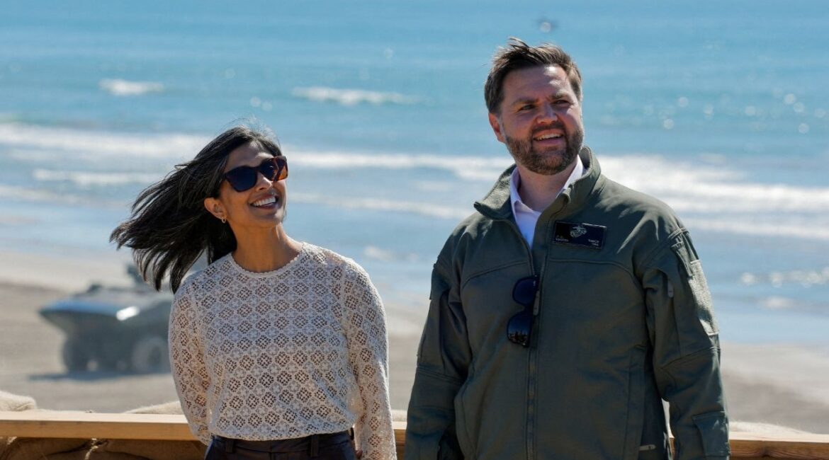 Vice President JD Vance and second lady Usha Vance attend the 250th anniversary celebration of the United States Marine Corps at Camp Pendleton, California, U.S., October 18, 2025. (Reuters File)
