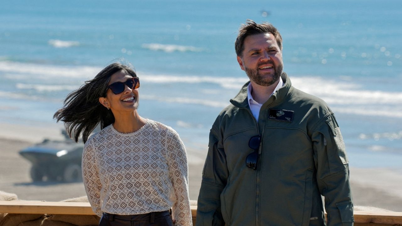 Vice President JD Vance and second lady Usha Vance attend the 250th anniversary celebration of the United States Marine Corps at Camp Pendleton, California, U.S., October 18, 2025. (Reuters File)