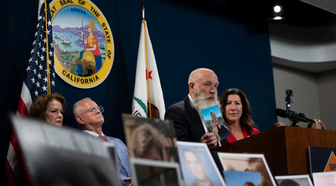 Image of a father testifying before the California Legislature about how his daughter and her childhood friend, both 19, were killed in November 2021 by a drunk driver going more than 100 mph