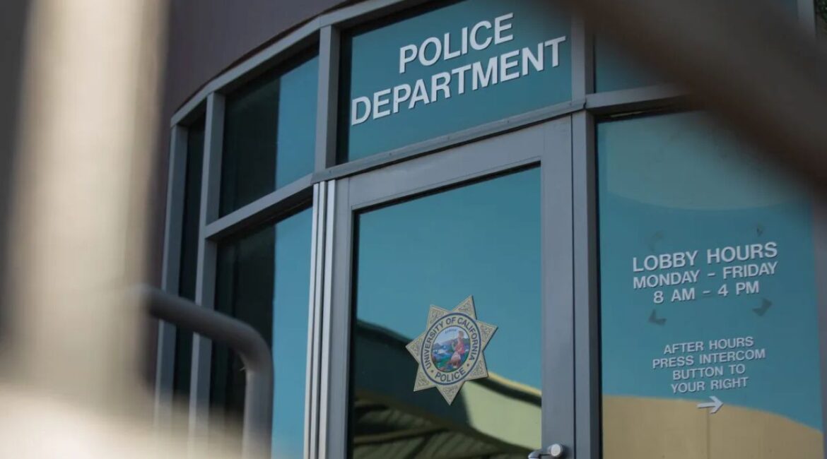 Image of the front door of the UC San Diego Police Department