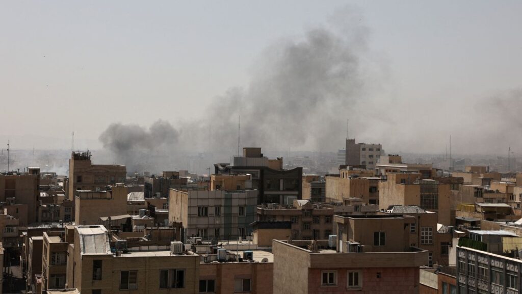 Image of smoke rising in Tehran after U.S.-Israeli attack on Iran