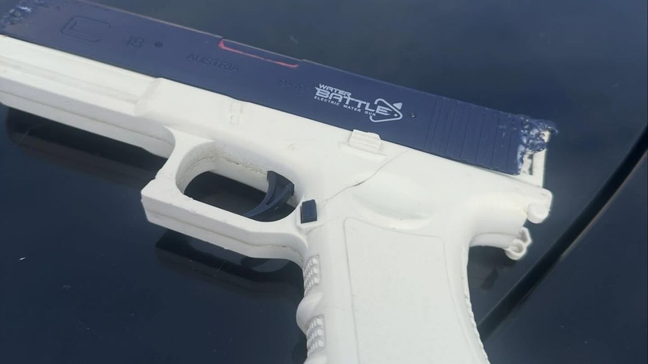 A 15-year-old was arrested at Visalia Mall after officers confirmed he was carrying a replica firearm on Friday, Feb. 6, 2026. (Visalia PD)