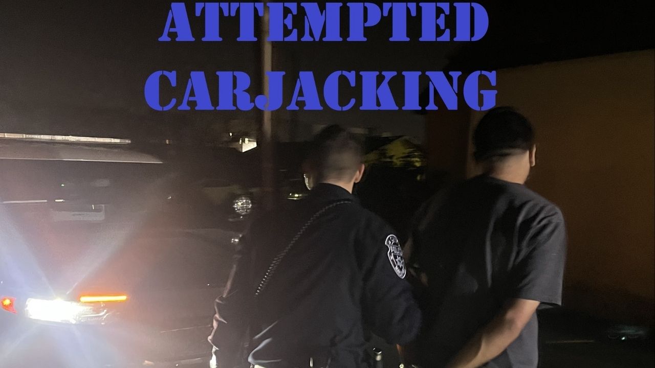 A 30-year-old man was arrested Thursday night after police said he fled an attempted carjacking near Yosemite Avenue and North B Street and was found hiding in a nearby backyard. (Madera PD)