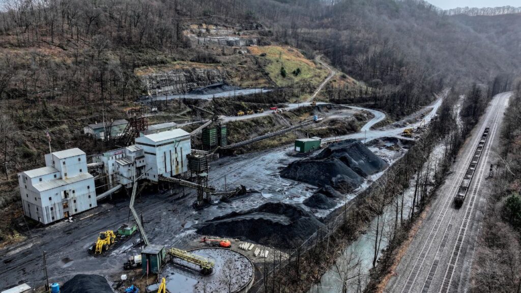 A drone view shows a coal preparation plant outside of Welch, West Virginia, March 16, 2025. (Reuters/Evelyn Hockstein)