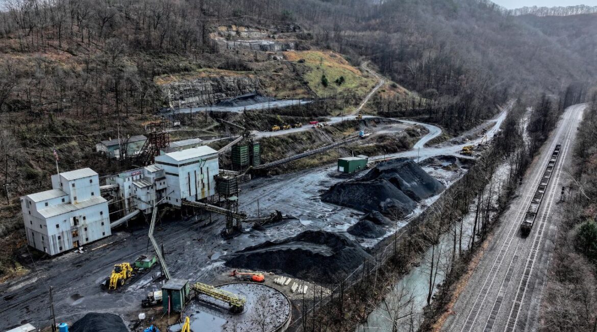 A drone view shows a coal preparation plant outside of Welch, West Virginia, March 16, 2025. (Reuters/Evelyn Hockstein)