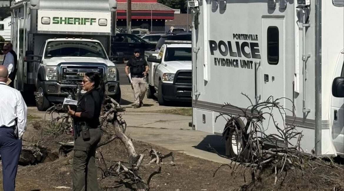 A man died Tuesday, Feb. 24, 2026, after a Tulare County deputy shot him during a confrontation near the Tule River in Porterville, and the Porterville Police Department is investigating the officer-involved shooting. (Tulare County SO)