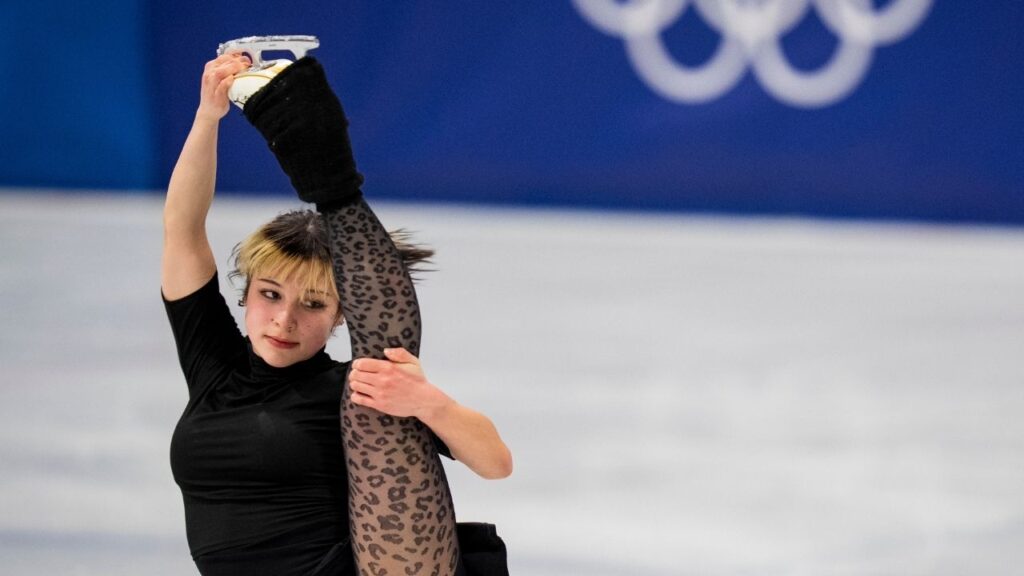 Alysa Liu, a U.S. figure skater, skates during a training session ahead of the 2026 Milan Cortina Winter Olympics at the Milan Ice Skating Arena in Milan, Italy, on Wednesday, Feb. 4, 2026. (Vincent Alban/The New York Times)