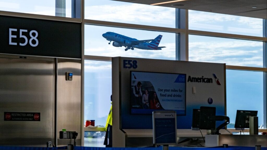 An American Airlines flight takes off from Ronald Reagan Washington National Airport in Arlington, Va., April 8, 2025. Pilots and flight attendants at American Airlines have become so fed up with the company’s leadership that their frustrations have spilled into public view in recent days. (Kenny Holston/The New York Times)