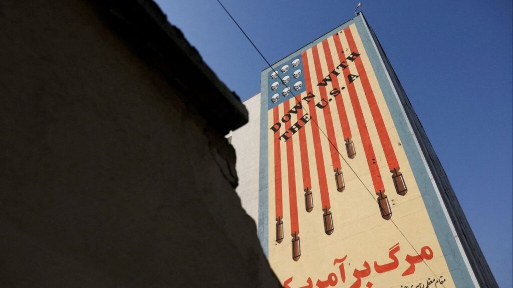 An anti-U.S. mural on a building in Tehran, Iran, January 24, 2026. (Reuters File)