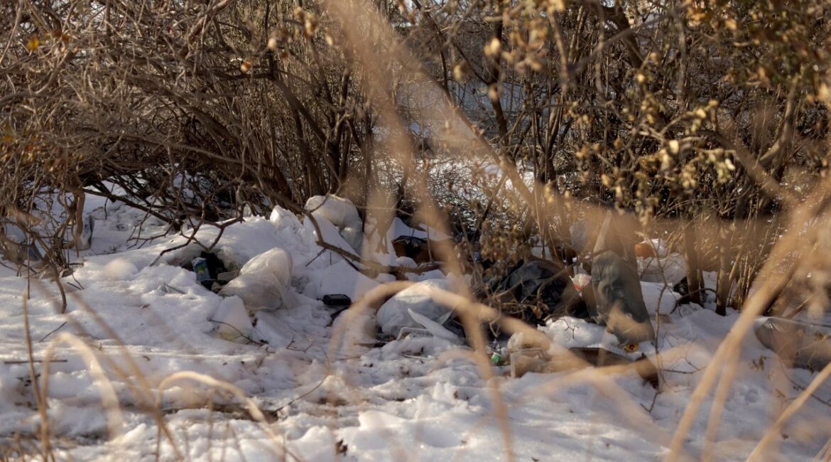 An encampment where a man died during a cold snap in Queens, Feb. 12, 2026. Mayor Zohran Mamdani will announce on Wednesday that he has directed New York City agencies to restart the process of sweeping homeless encampments, reversing a campaign vow and ending a pause that he instituted on Day 5 of his tenure. (Anna Watts/ The New York Times)