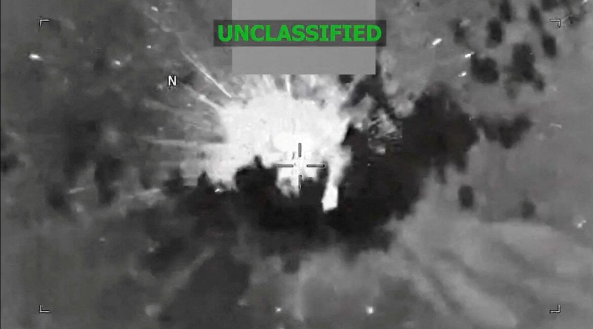 An explosion occurs on a vessel during what the U.S. military says was a kinetic strike on a suspected drug trafficking vessel in the Caribbean, at an unidentified location in this screen grab obtained from a video released on February 13, 2026. US Southern Command/Handout via Reuters