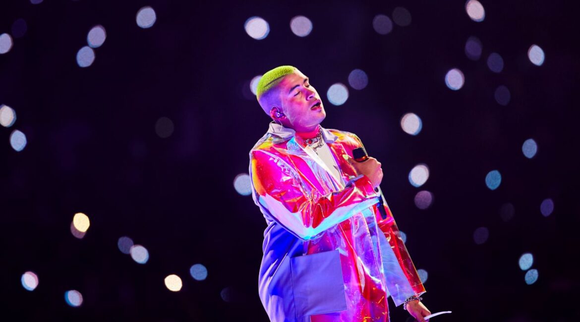 Image of Bad Bunny performing on stage