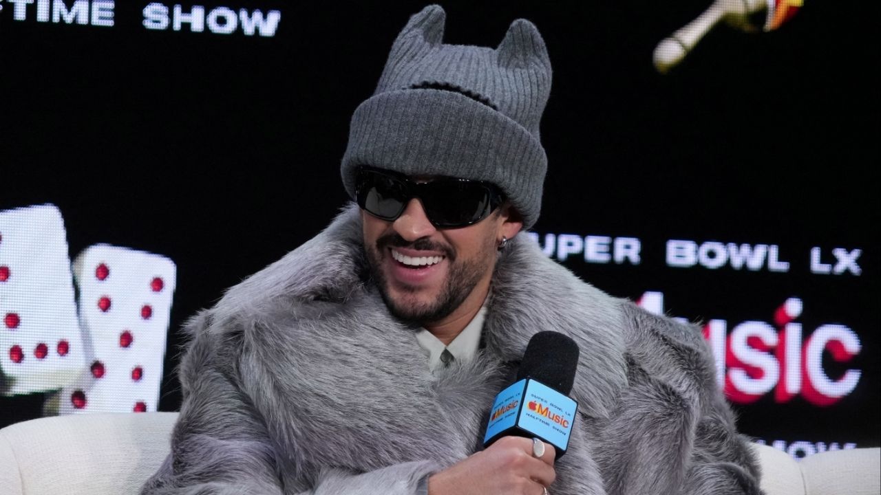 Bad Bunny during the Super Bowl LX halftime show press conference at Moscone Center. (Kirby Lee-Imagn Images/File Photo)